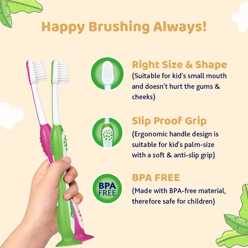 Toothbrush Set Pink + Green 3Y-8Y image number 5